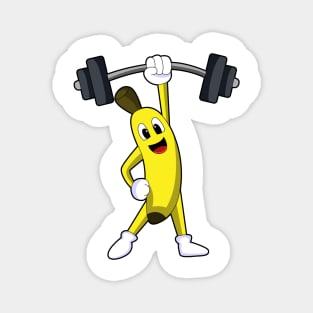 Banana at Strength training with Barbell Magnet