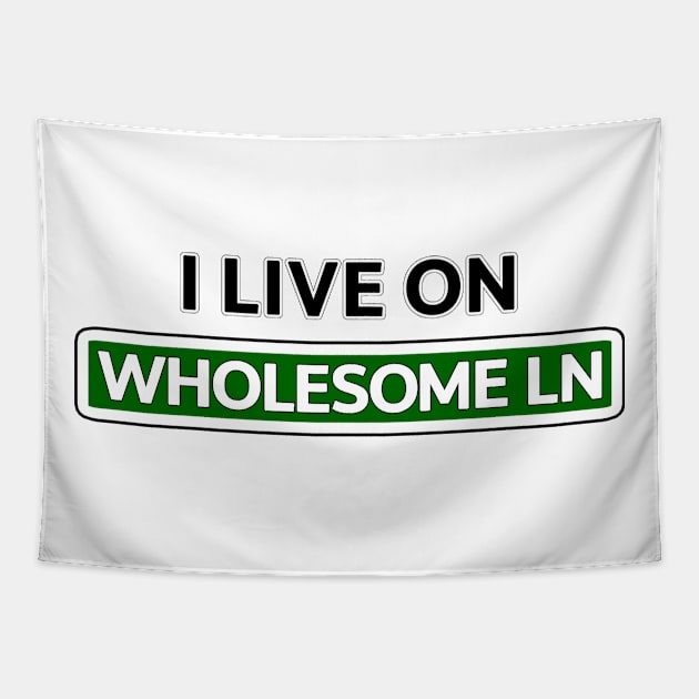 I live on Wholesome Ln Tapestry by Mookle