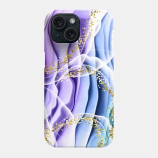 Purple Blue Teal Gold Fantasy Wave Pattern Phone Case