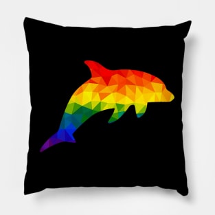 Rainbow Dolphins Pillow