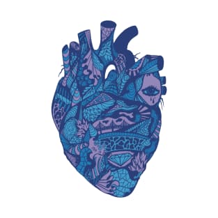 Mountain Blue Transparent Heart T-Shirt