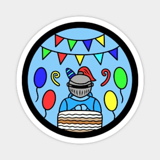 Cute knight celebrate birthday party Magnet