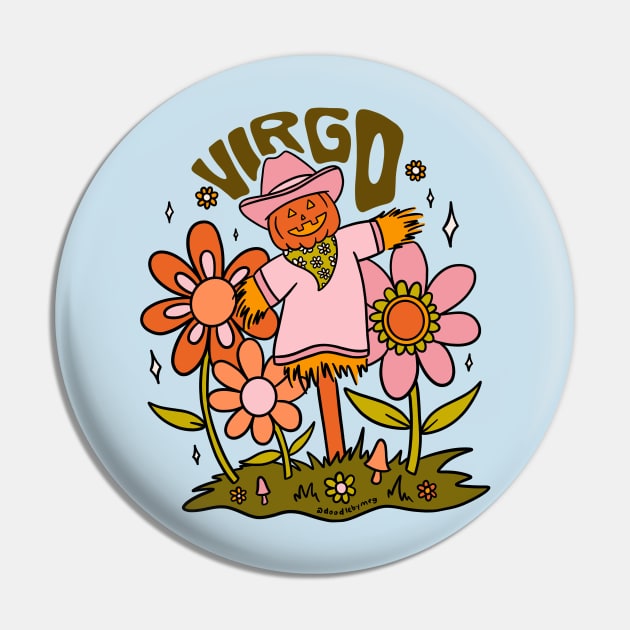 Virgo Scarecrow Pin by Doodle by Meg