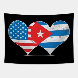 Half American Cuban Flag Tapestry