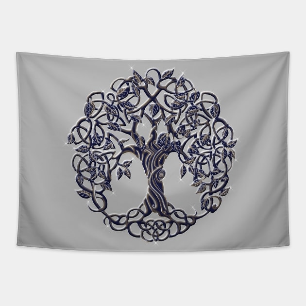 Tree of life Silver Tapestry by Astrablink7