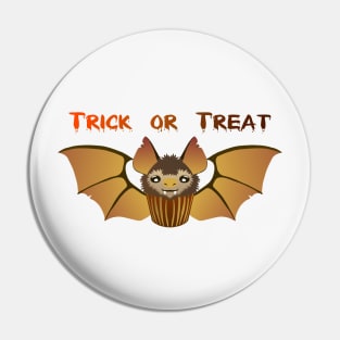 Halloween Trick or Treat Bat Cupcake Kawaii Cute Pin