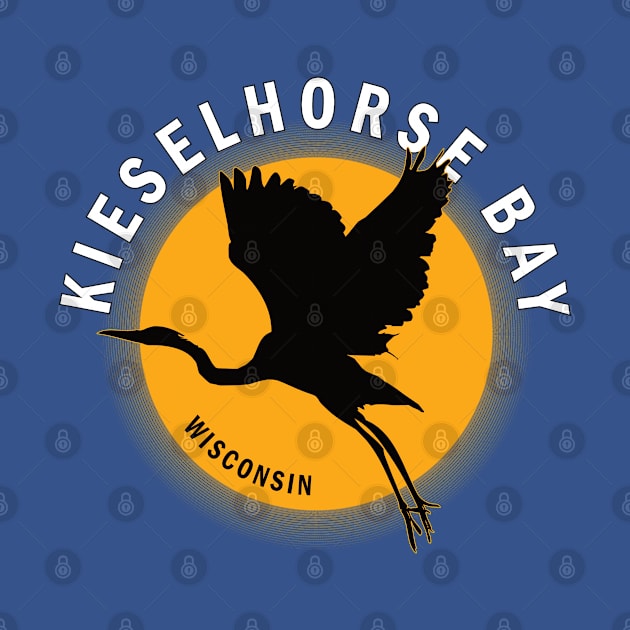 Kieselhorse Bay in Wisconsin Heron Sunrise by BirdsEyeWorks