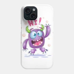 Cheerful cartoon monster. Phone Case