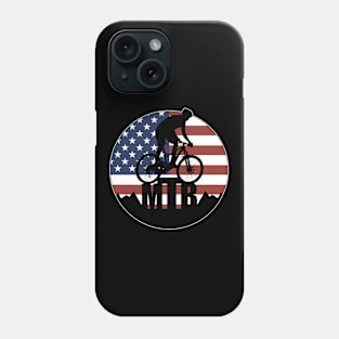 MTB Mountain Biking Off Road Biking American Flag Phone Case