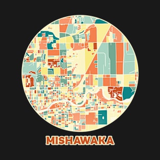 Mishawaka Indiana map in mozaique colors T-Shirt