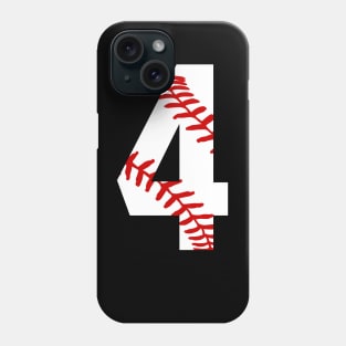 Baseball Number 4 #4 Baseball Shirt Jersey Favorite Player Biggest Fan Phone Case