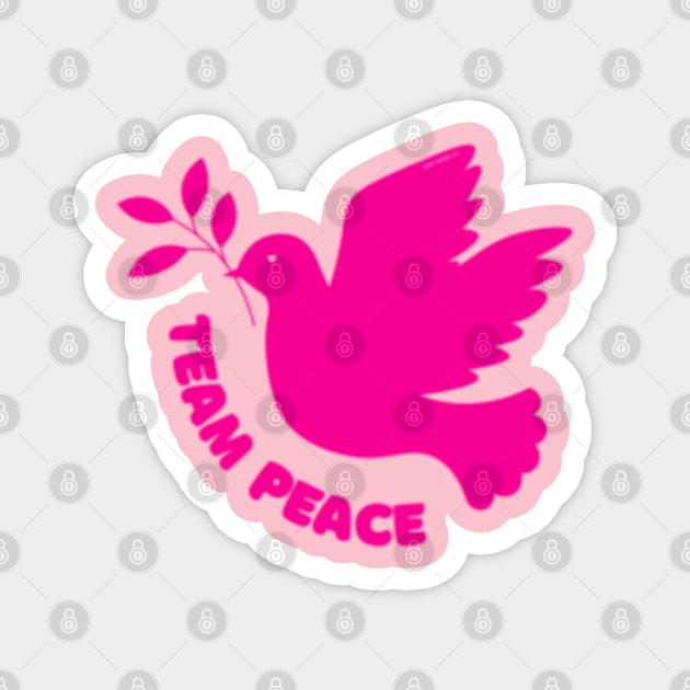 Team Peace Pink By Abby Anime(c) Magnet by Abby Anime