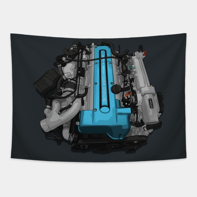 2jz engine Tapestry by ArtyMotive