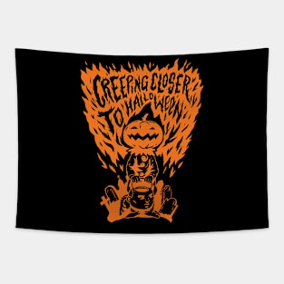 Creeping Closer to Halloween // Scary Pumpkin Head Tapestry