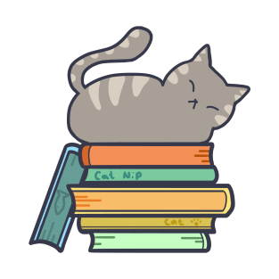 cute sleepy cat in books T-Shirt