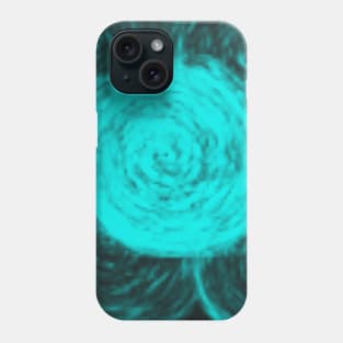 Blue vortex wave flower swirl abstract art T-Shirt Phone Case