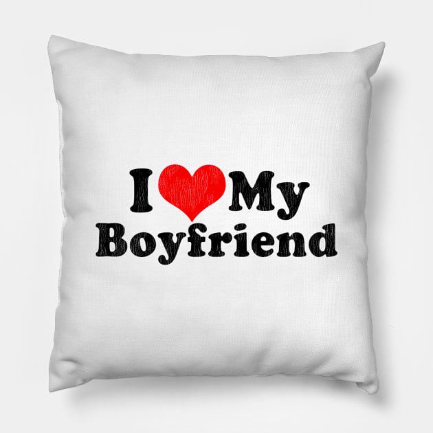 I Love My Boyfriend Valentine's Day Pillow by jisterart