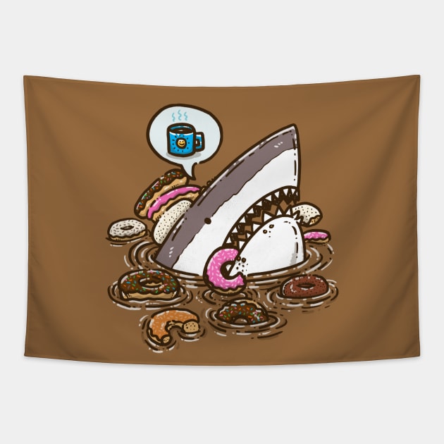 Donut Shark Tapestry by nickv47