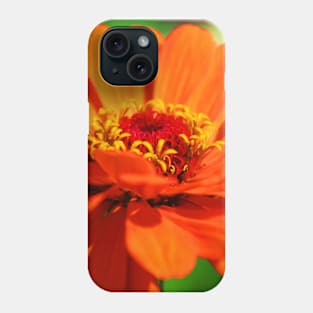 Orange zinnia flower Phone Case