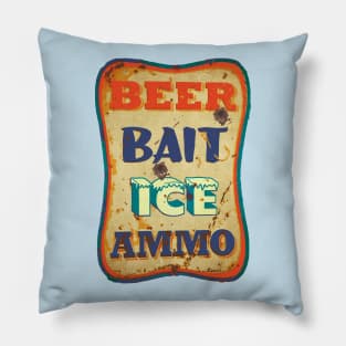 Beer, bait, ice, ammo Pillow