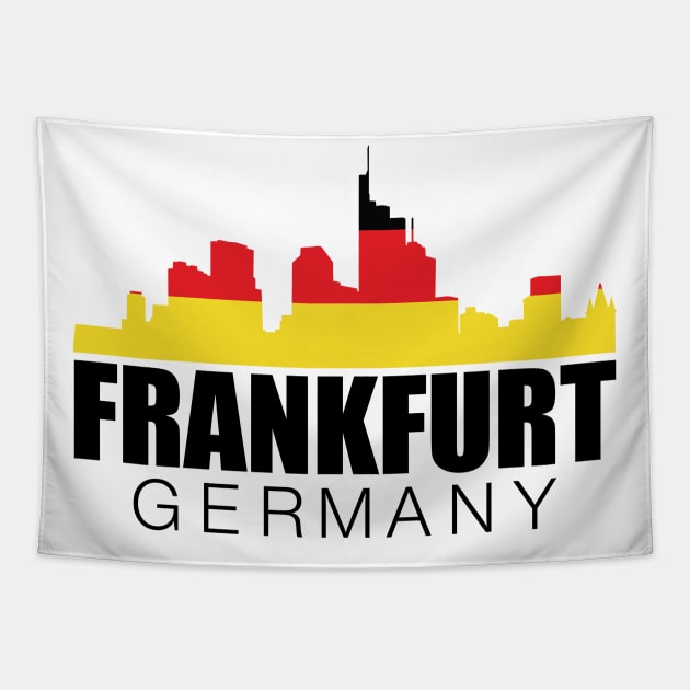 Skyline Frankfurt Germany Flag Tapestry by mstory