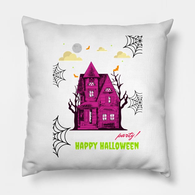 Happy Halloween Pillow by Tshirtstory