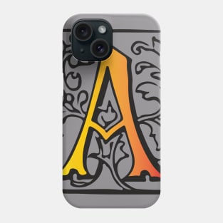 Letter A in an ornamental frame Phone Case