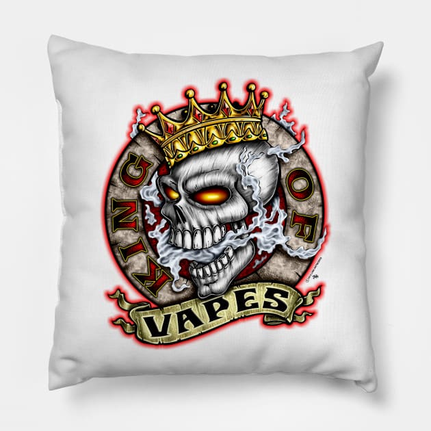 King Of Vapes Pillow by linkartworks