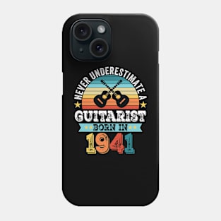 Guitarist born 1941 80th Birthday Guitar Gift Dad Phone Case