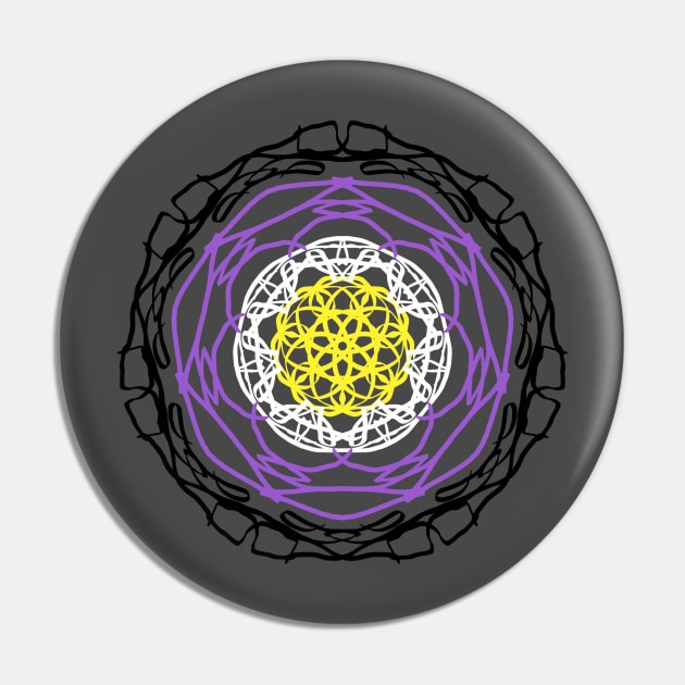 Nonbinary Flag Kaleidoscope Pin by CipherArt