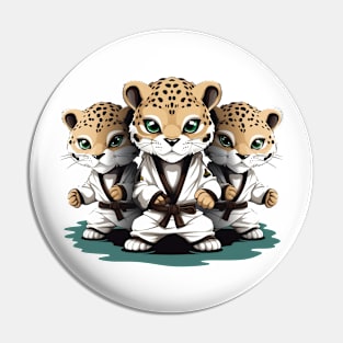 taekwondo black belt cheetah family Pin