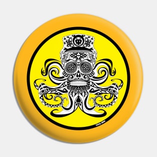 captain kraken in the ocean tentacles of death ecopop skull Pin