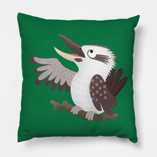 Cute funny laughing kookaburra cartoon Pillow