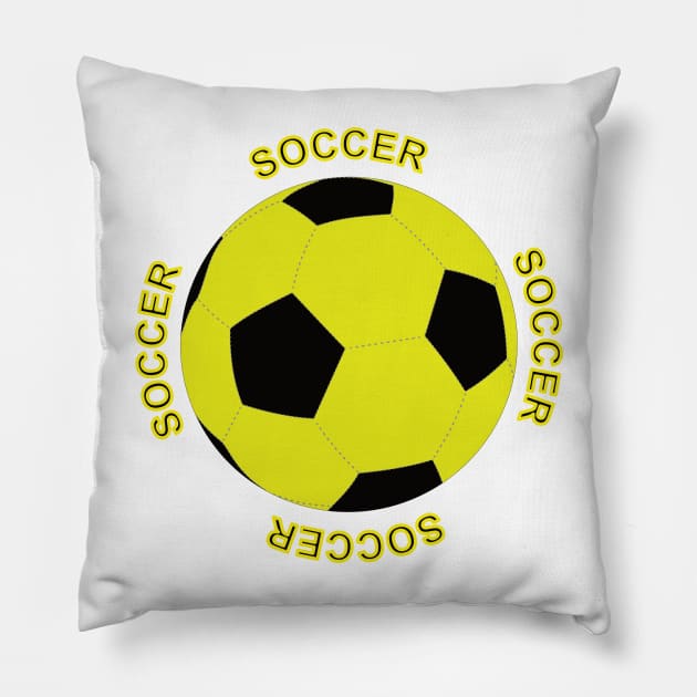 Soccer ball with yellow and black colors Pillow by GiCapgraphics