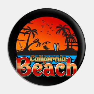 California Beach Sunset Pin