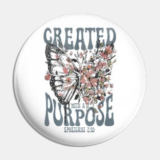 Created With A Purpose Butterfly Floral Vintage Pin