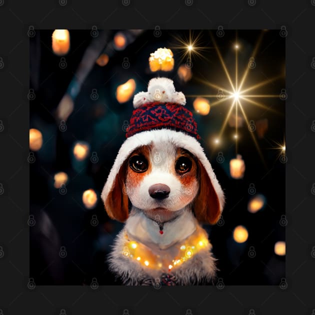 Christmas beagle - xmas dog, cute dog, perfect for kids by Design-by-Evita