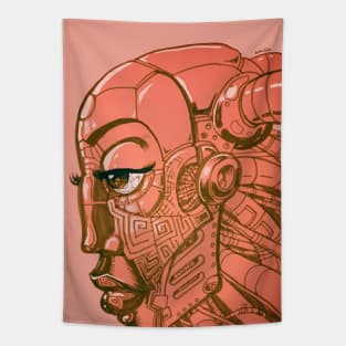 Robot Lady - Bubblegum Tapestry