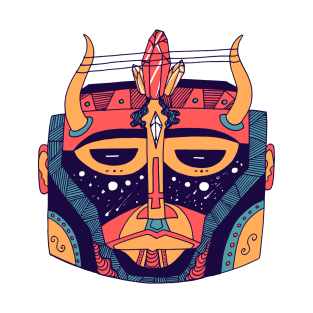Retro Triad African Mask No 8 T-Shirt