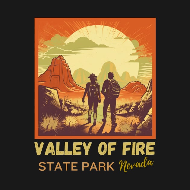 Valley Of Fire State Park Nature Lover Vintage Hiking Outdoor Travel Adventure by Imou designs