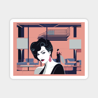 Neo Luxe Art Deco Patrick Nagel 80s Magnet