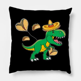 Cinco De Mayo Taco Dinosaur Pillow