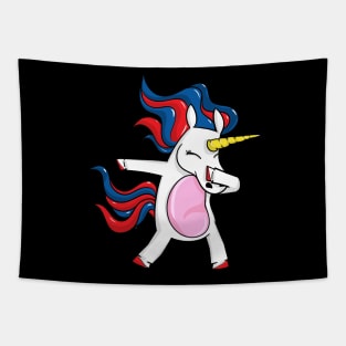 Dabbing 4th of july unicorn Tapestry