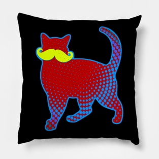 Trendy Mustache Cat Pillow