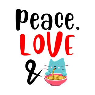 Peace Love and Spaghetti Cat T-Shirt