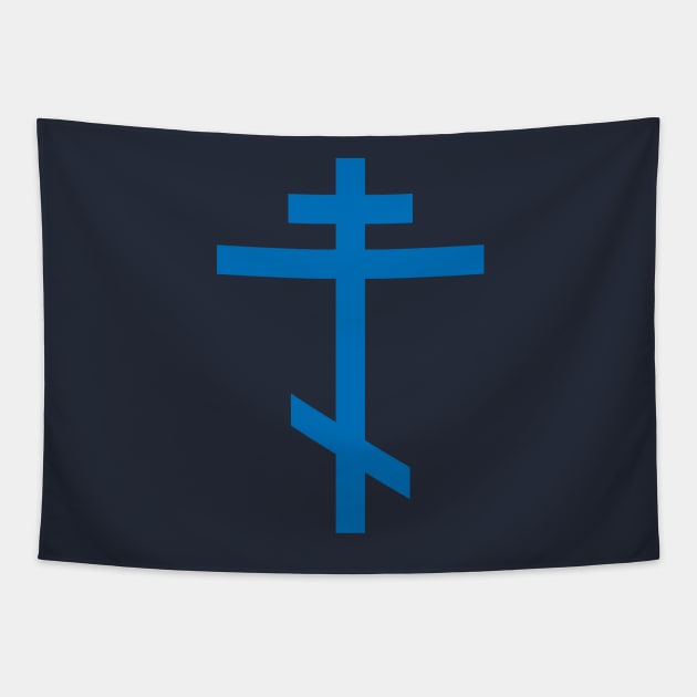 Orthodox cross (blue) Tapestry by PabloDeChenez