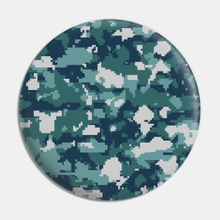 Teal Digital Camouflage Pin