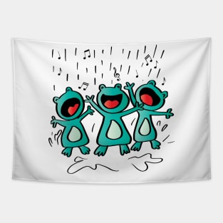 Singing Cartoon Frog Tapestry