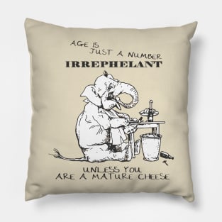 Age Is Just A Number Birthday Elephant Humor Pillow