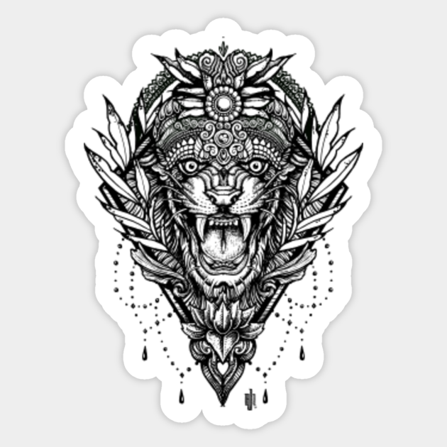 Crowned Tiger Chakra Geometry Mandala - Tiger - Sticker | TeePublic Crowned Tiger Chakra Geometry Mandala - Tiger - Sticker | TeePublic